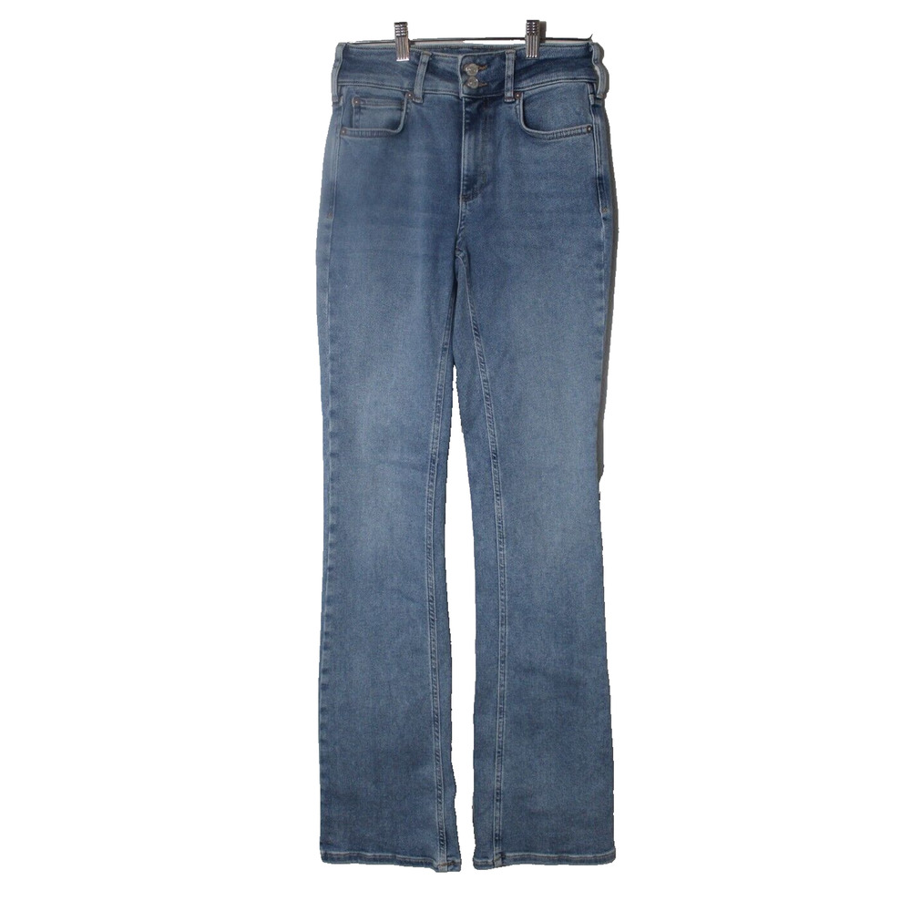 Free People Women's Mid Rise Straight Leg Jeans Size 27 x 32 Light Wash Denim